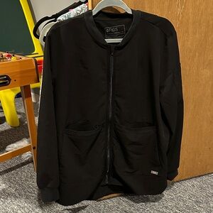 Figs Classic Black Zip-Up Jacket worn twice